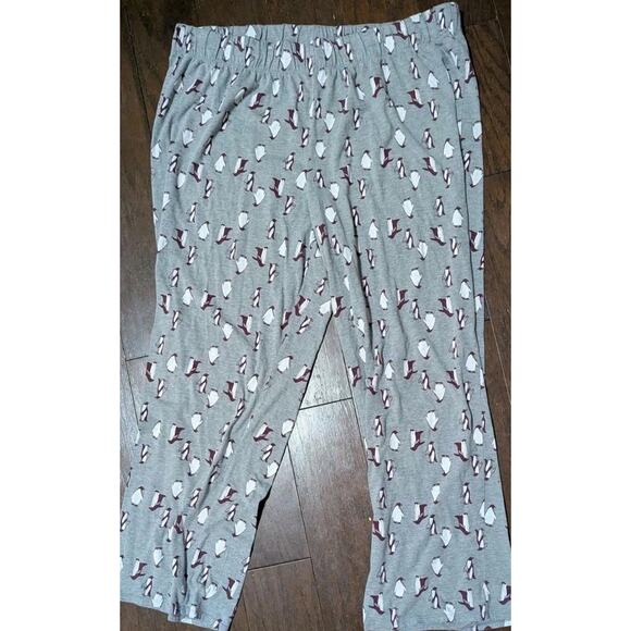 Cacique sleep pants Women Plus 22 24 gray penguin print lounge pajama bottoms - Picture 8 of 12
